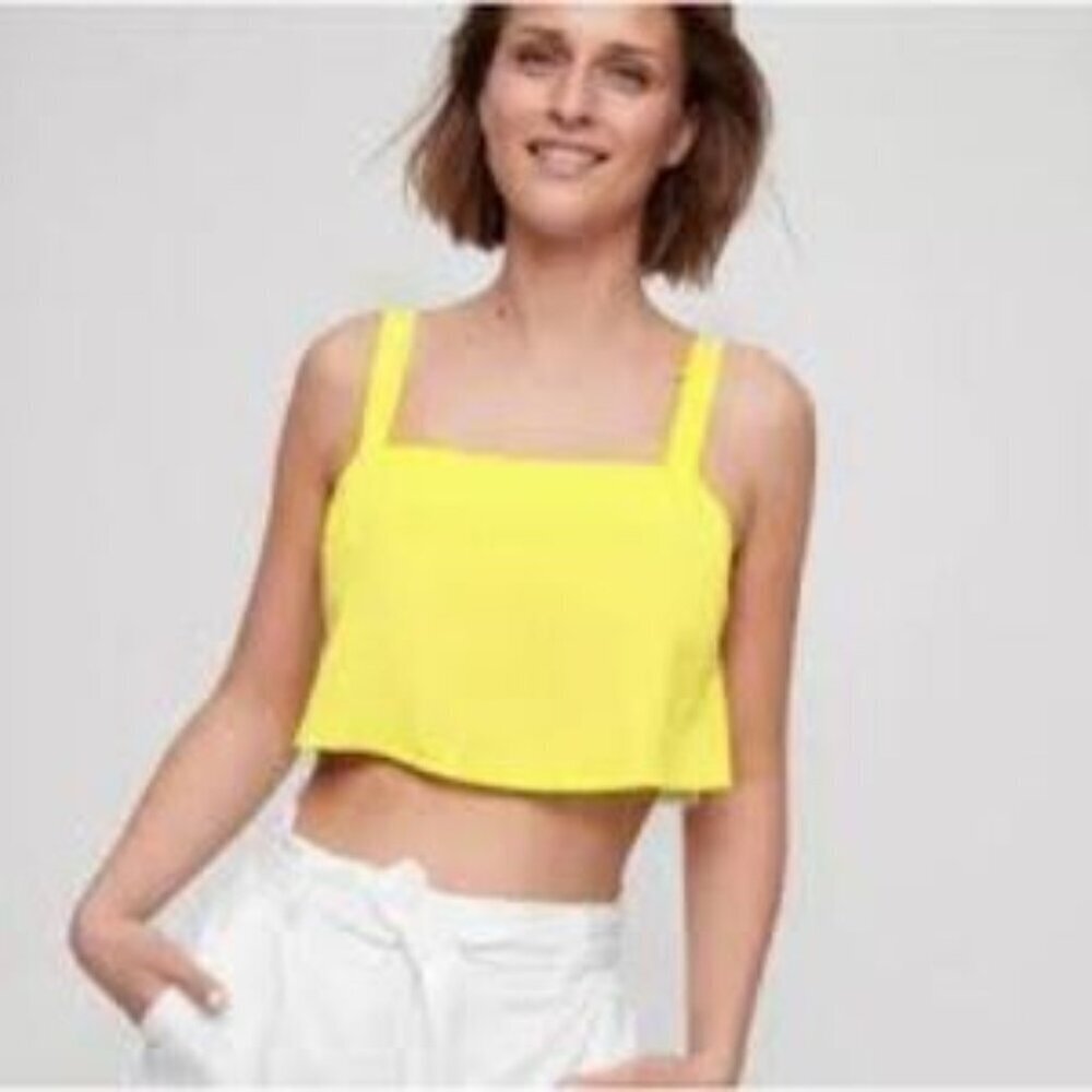 WILFRED FREE | Aritzia Pasha Crop Open Back Tank Top Blouse | Sz. S